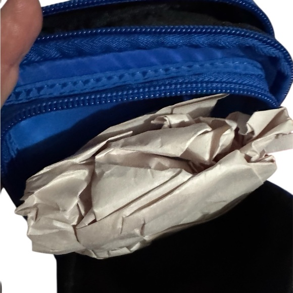 Blue Crossbody Bag with Red and White Strap - Picture 2 of 3